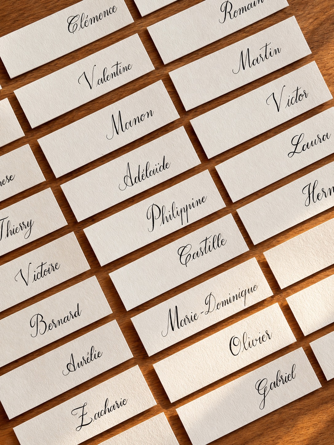 Marque-places calligraphiés